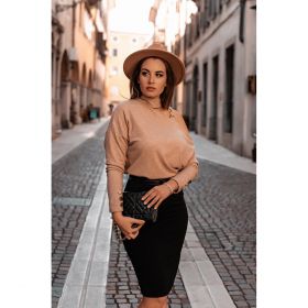 Tricou Elegant Cu Decolteu Asimetric Mirabelle, Bej