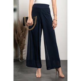 Pantaloni Lungi Eleganti Veronna, Albastru Inchis