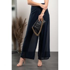 Pantaloni Lungi Eleganti Veronna, Albastru Inchis