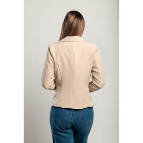 Blazer Cu Guler Clasic Softina , Bej
