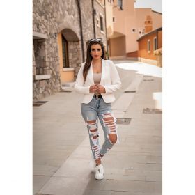 Blazer Cu Guler Clasic Softina, Alb