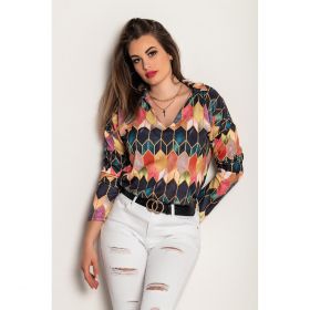 Bluza Eleganta Cu Maneci Lungi Si Imprimeu Noraha, Roz