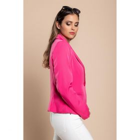 Blazer Cu Guler Clasic Softina, Fucsia
