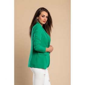 Blazer Lung Cu Guler Clasic Turina, Verde