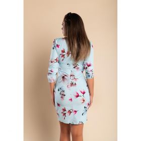 Rochie Midi Eleganta Cu Imprimeu Bavaria, Albastru Deschis