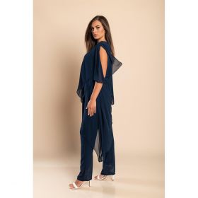 Set TunicÄƒ ElegantÄƒ  È˜i Pantaloni Lungi Claudette, Albastru ÃŽnchis