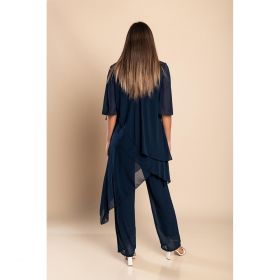 Set TunicÄƒ ElegantÄƒ  È˜i Pantaloni Lungi Claudette, Albastru ÃŽnchis