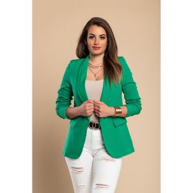 Blazer Lung Cu Guler Clasic Turina, Verde