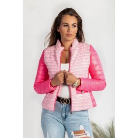 Geaca Scurta Matlasata Cu Detalii Decorative Juara, Fucsia