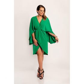 Rochie Mini Eleganta Cu Fanta In Fata Coccolia, Verde