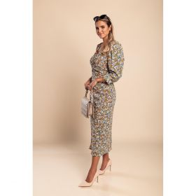 Rochie Midi Eleganta Cu Imprimeu Floral Ferra, Portocaliu