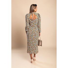 Rochie Midi Eleganta Cu Imprimeu Floral Ferra, Portocaliu