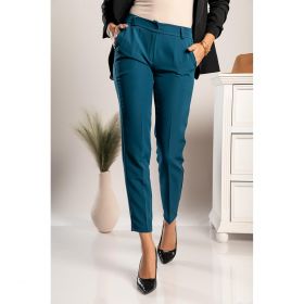 Pantaloni Lungi Eleganti Drepti Tordina, Albastru-Petrol
