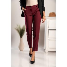 Pantaloni Lungi Eleganti Drepti Tordina, Visiniu