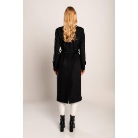 Palton Lung Elegant Canossa, Negru