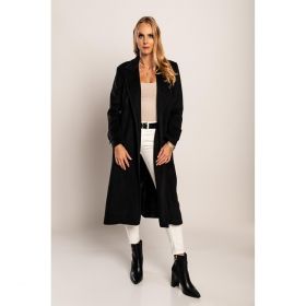 Palton Lung Elegant Canossa, Negru