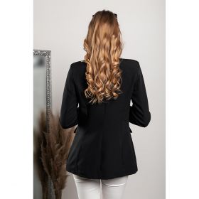 Blazer Lung Clasic Zefira, Negru