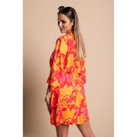Rochie Mini Eleganta Cu Imprimeu Amasena, Portocaliu