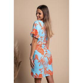 Rochie Mini Eleganta Cu Imprimeu Sarzana, Albastru Deschis