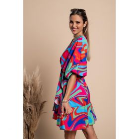 Rochie Mini Eleganta Cu Imprimeu Toretta, Multicolor