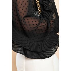 Bluza Eleganta Cu Volane Vendella, Neagra