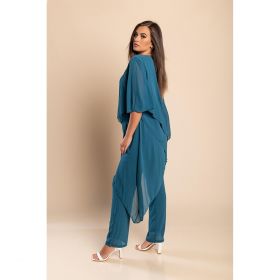 Set TunicÄƒ ElegantÄƒ È˜i Pantaloni Lungi Claudette, Albastru Petrol