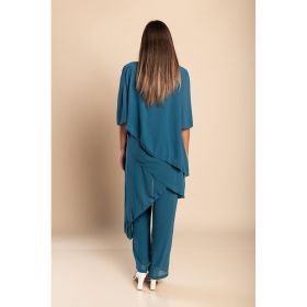 Set TunicÄƒ ElegantÄƒ È˜i Pantaloni Lungi Claudette, Albastru Petrol