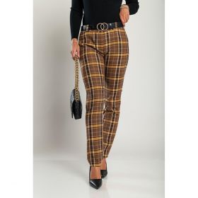 Pantaloni Lungi Eleganti Drepti Piavona, Mustar