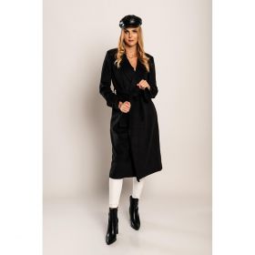 Palton Lung Elegant Canossa, Negru
