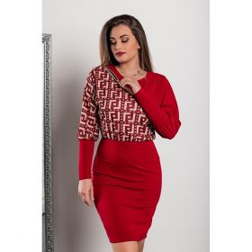 Rochie Mini ElegantÄƒ Cu Imprimeu Geometric Nyca, Bordo