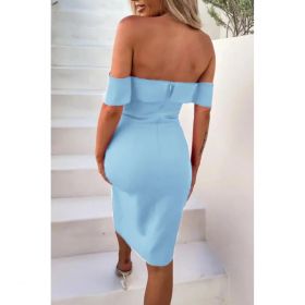 Rochie Mini Eleganta Montaria, Albastru Deschis