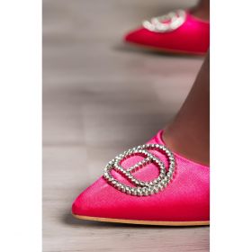 Pantofi Cu Brosa Decorativa, Fucsia