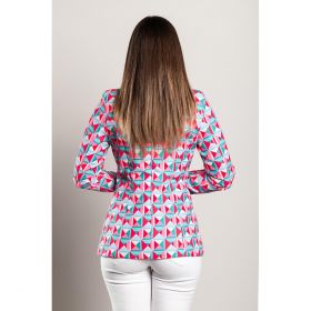 Blazer Cu Imprimeu Geometric, Roz