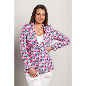 Blazer Cu Imprimeu Geometric, Roz