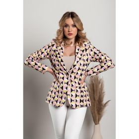 Blazer Cu Imprimeu Geometric, Liliac