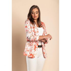 Blazer Lung Cu Guler Clasic Turina, Rosu