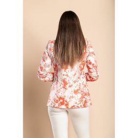 Blazer Lung Cu Guler Clasic Turina, Rosu