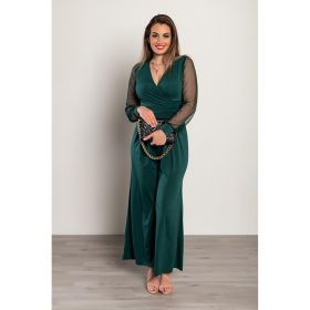 SalopetÄƒ ElegantÄƒ Cu Decolteu ÃŽn ''V'' Georgina, Verde ÃŽnchis
