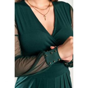 SalopetÄƒ ElegantÄƒ Cu Decolteu ÃŽn ''V'' Georgina, Verde ÃŽnchis
