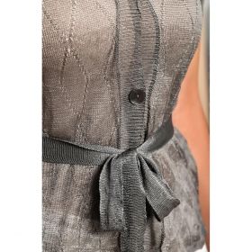 Cardigan Tricotat Cu Maneci Scurte, Gri