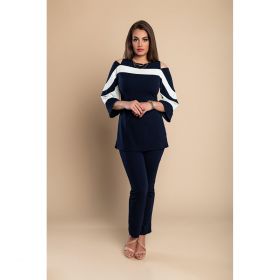 Set Elegant De Top È˜i Pantaloni, Albastru ÃŽnchis