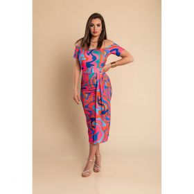 Rochie Midi Eleganta Cu Imprimeu, Multicolor