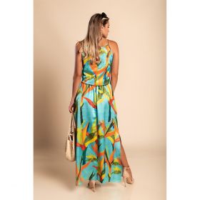 Rochie Maxi Eleganta Cu Imprimeu, Verde