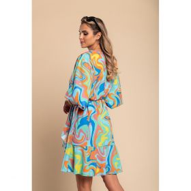 Rochie Mini Eleganta Cu Imprimeu Toretta, Turcoaz