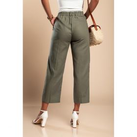 Pantaloni Eleganti Din In, Verde Olive
