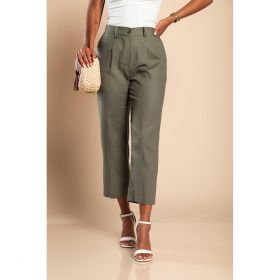 Pantaloni Eleganti Din In, Verde Olive