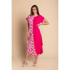 Rochie Maxi ElegantÄƒ Cu Imprimeu Leopard, Roz