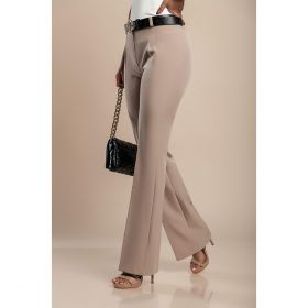 Pantaloni Drepti Lungi Eleganti, Bej Inchis