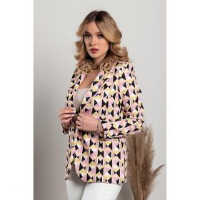 Blazer Cu Imprimeu Geometric, Liliac