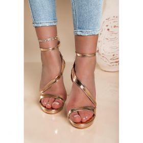 Sandale Cu Toc Madesima, Culoare Champanie